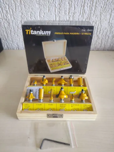 Kit Fresas para Madeira TiTanium 12 Pç