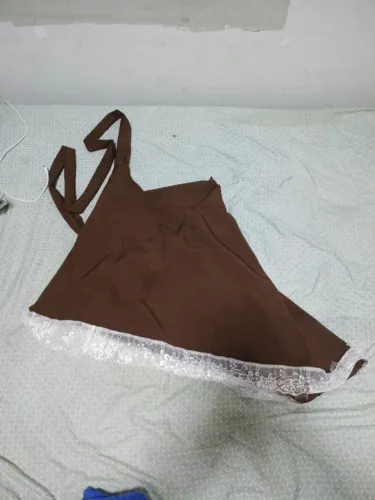 Vendo Blusa Feminina. Tamanho Médio. Marrom Com Detalhe Em Renda