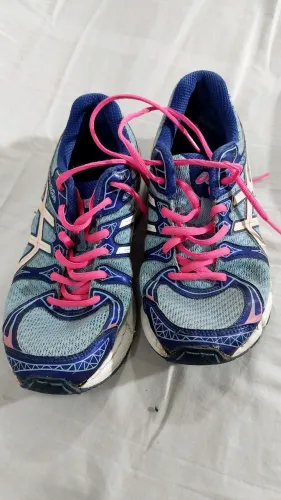 Tênis Asics Gel-Exalt 2 também.37 azul c/rosa