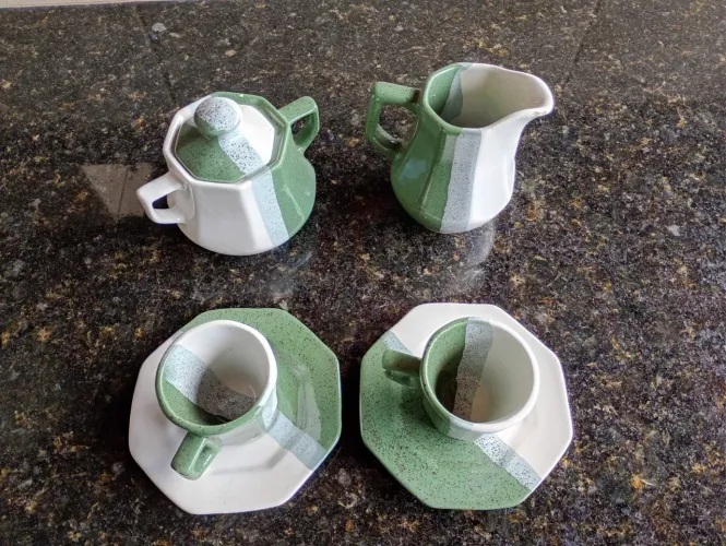 Conjunto cerâmica vintage anos 80