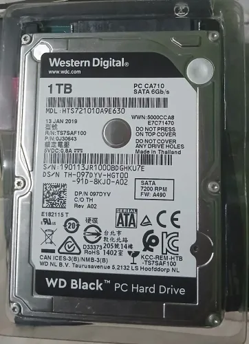 HD Notebook WD Black 1TB