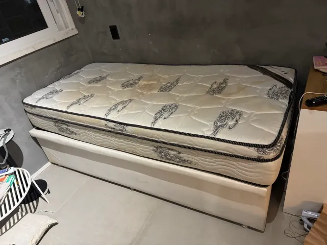 Cama Box baú e colchão solteiro Ortobom 