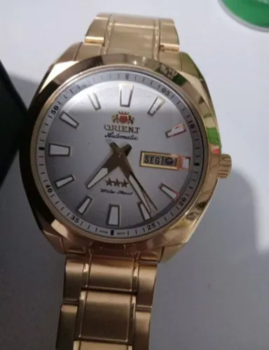 Relógio masculino orient automático dourado