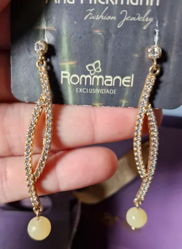 Semijoia Rommanel Brinco banhado Ouro 18k - Original