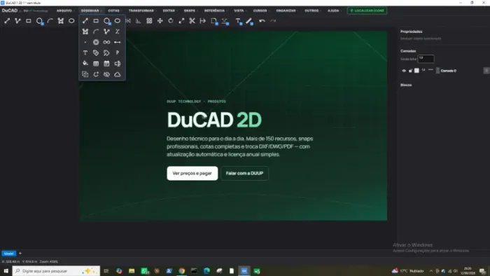 DuCAD 2D software para projetos. Original. Direto com a empresa desenvolvedora