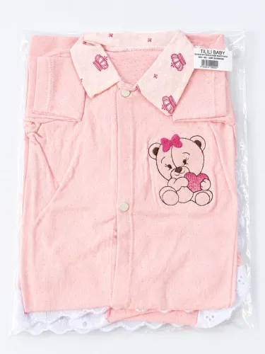 Kit saída maternidade 4 peças malha furadinha menino e menina
