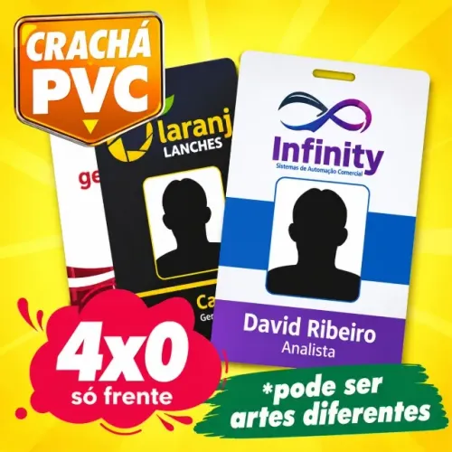 Crachá de PVC C/ verniz cristal
