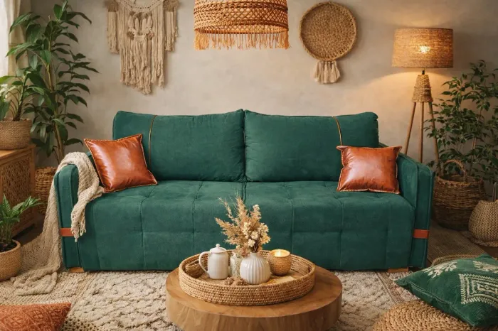 Sofá Slim Boucle Verde NOVO ULTIMA PEÇA