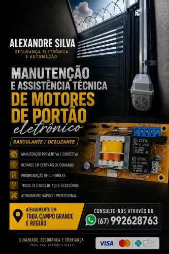 Manutenção e Assistência Técnica de Motores de Portão eletrônico basculante/ Deslizante