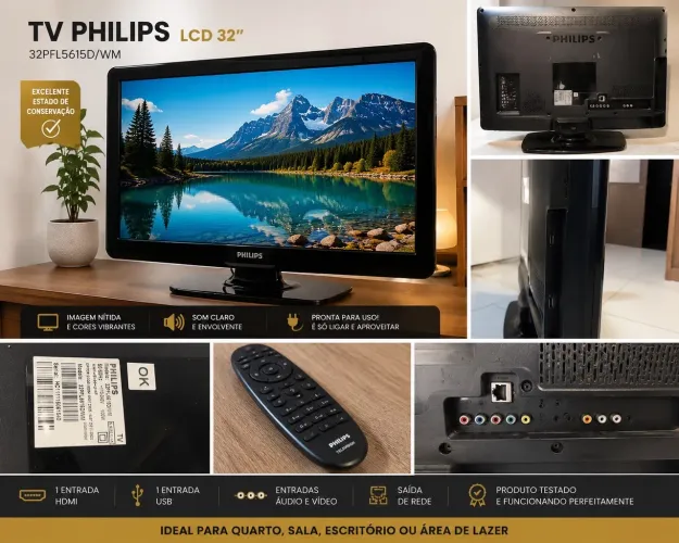 ? TV Philips LCD 32? - Excelente Estado | De R$ 600 por R$ 575!