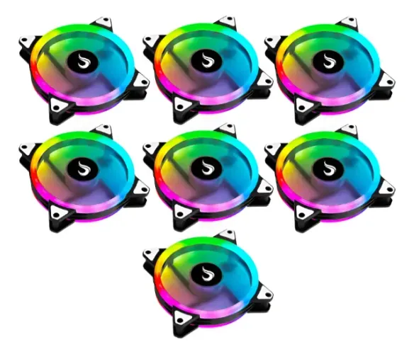 Kit 7 Fans RISE MODE - ARGB 120mm RGB + Controladora