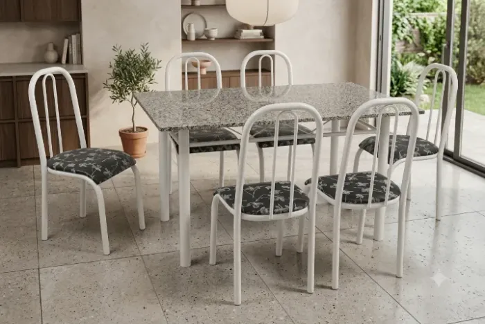 MESA DE COZINHA CONJUNTO COM 6 CADEIRAS - PAGUE NA ENTREGA EM ATÉ 12X SEM JUROS