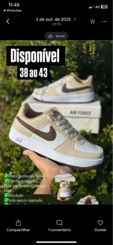 Air force do tamanho 35 ao 38