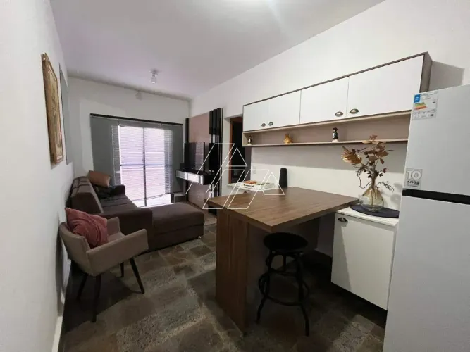 Apartamento mobiliado térreo com 2 quartos e 1 vaga à locação no Reserva Florada Jardim C