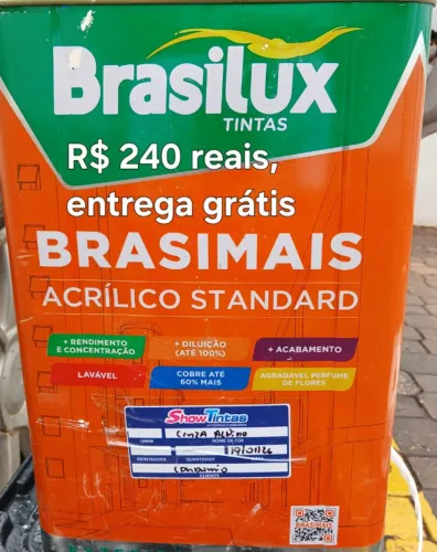 TINTA BRASILUX BRASIMAIS ACRÍLICO STANDARD 18 LT INTERIOR E EXTERIOR CINZA ALPINO 00NN6200