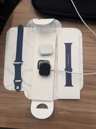 APPLE WATCH SERIE 10 46MM SILVER IMPECAVEL COMPLETO COM NOTA FISCAL 