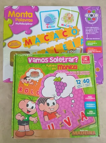 Desapego 2 brinquedos educativos Vamos Soletrar Turma da Monica e Monta Palavras Elka
