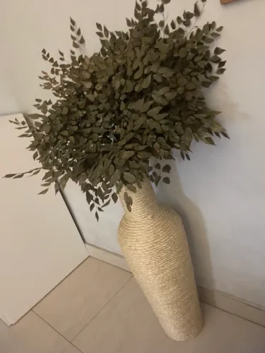 Vaso artesanal 1m boho bege