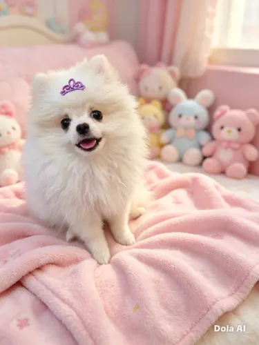 Lulu da pomerania fêmea branca 5 meses anã