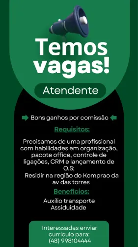 TEMOS VAGA FEMININA 