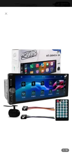 Multimídia 1din 6.8' Ht-2694ca Android Auto Car Play Câmera