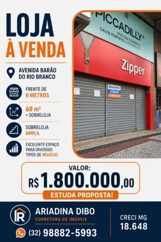 LOJA À VENDA AV. BARÃO DO RIO BRANCO ESQUINA COM FLORIANO PEIXOTO. Mm
