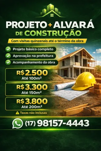 Projeto + Alvará de Construção com Aprovação na Prefeitura