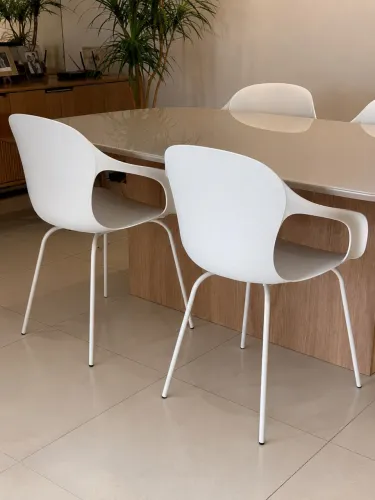Cadeira branca para mesa de jantar ou escritório