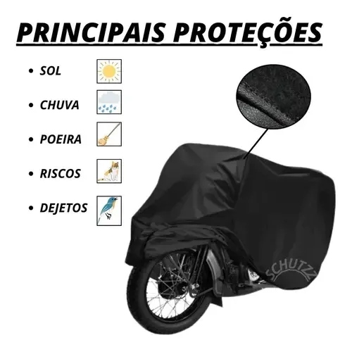 Capa Em Couro Para Cobrir Moto 100% Impermeável