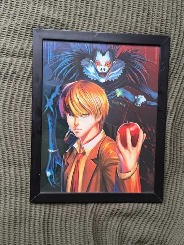 Quadro Death Note Impressão Lenticular L Kira Light