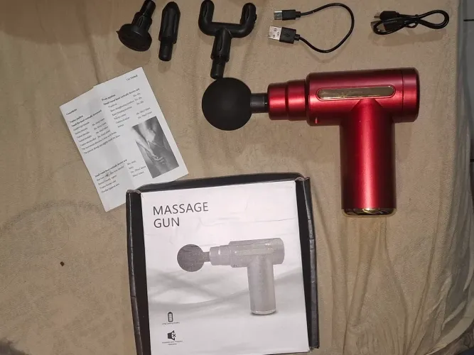 Pistola De Massagem Muscular Massageadora Profissional + 4 Cabeçotes