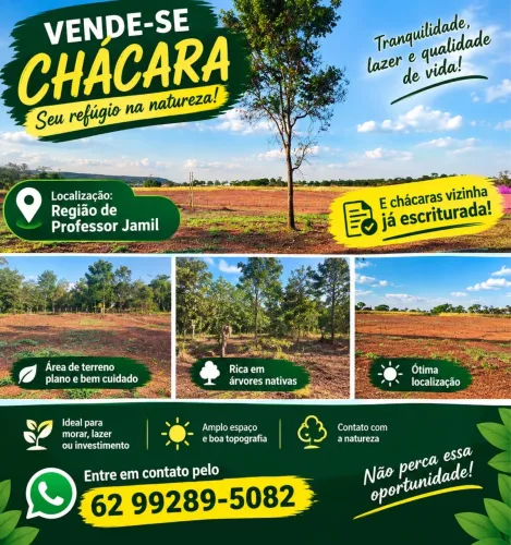 CHÁCARA 2.000 m² EM PROFESSOR JAMIL | ÓTIMA LOCALIZAÇÃO