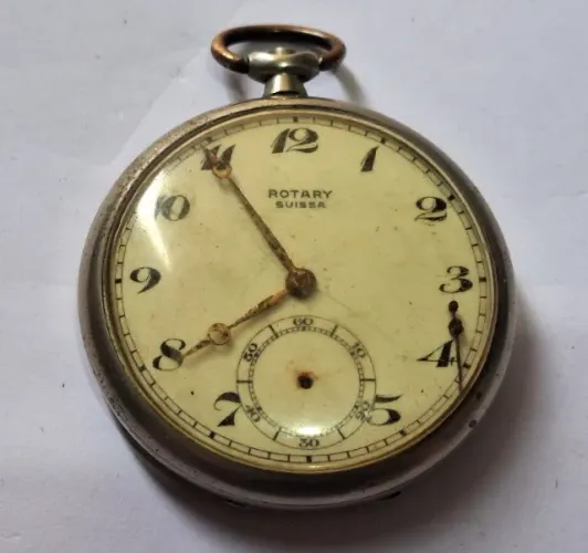 A33= COM DEFEITO ANTIGO RELOGIO DE BOLSO ROTARY VER DETALHES EM DESCRIÇAO