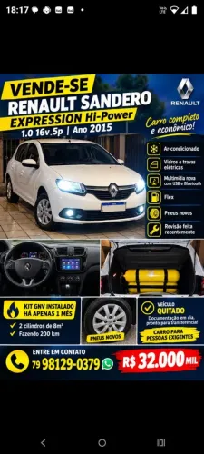 Renault Sandero Expression Hi-power 1.0 16V 5P 2015