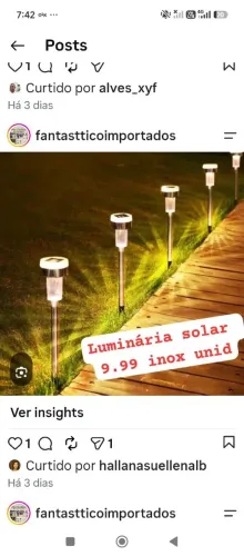 Luminária solar espeto