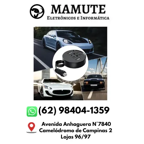 Mini Inversor 150W Tomada Para Carro Bivolt Acendedor Com Usb Tipo C Portátil 220V