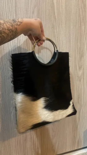 Bolsa de Couro Legítimo Feminina Preta