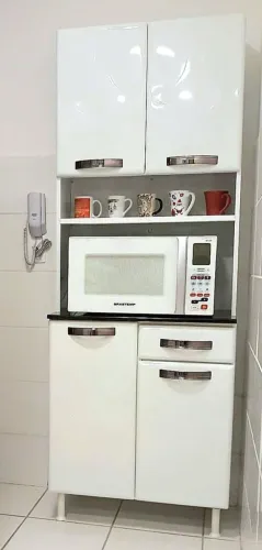 Armário de Cozinha em Aço com Nicho para Micro-ondas