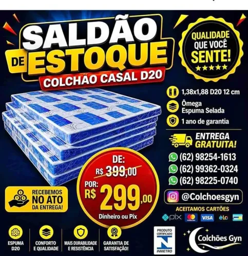 COLCHÃO CASAL D20 ENTREGA GRATUITA