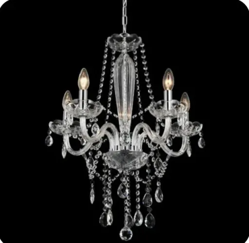 Lustre candelabro 5 braços de cristal