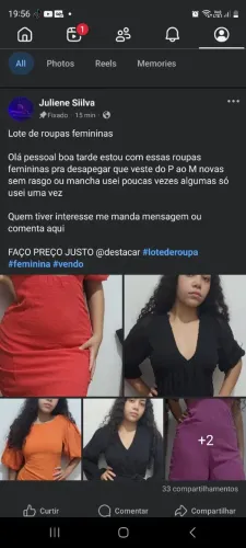 Lote de roupa feminina