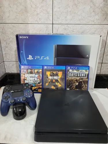 ps4 Playstation 4 PS4 SLIM 500GB JOGOS PS4 2 controles ps4