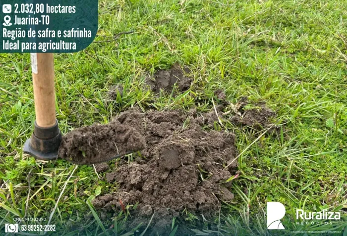 Fazenda 2.032 ha em Juarina-TO | 100% Plana | Região Safra e Safrinha