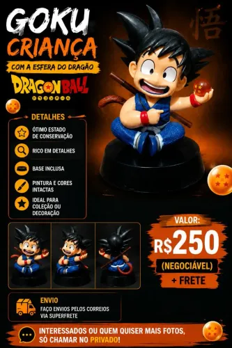 Goku Criança com Esfera do Dragão - Dragon Ball