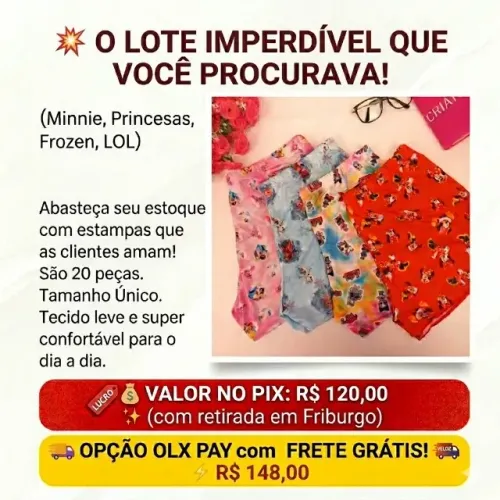 Lote Atacado 20 Samba Canção Feminino - FRETE GRÁTIS