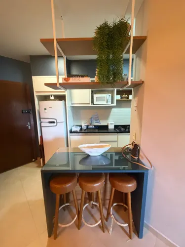 Studio com vista mar, 1 vaga de garagem rotativa, prédio com infraestrutura de lazer