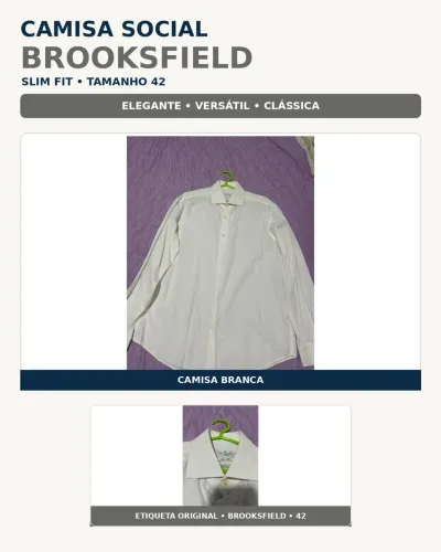 Camisa branca original Brooksfield tamanho 42