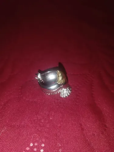 Anel Águia de prata esterlina 925 , detalhe em ouro