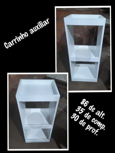 Carrinho auxiliar novo 100% MDF branco