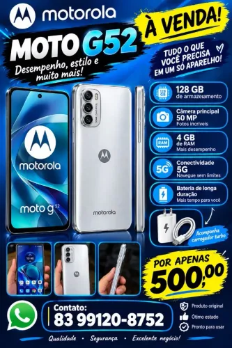 Moto g52 de 128 gigas semi todo em ordem